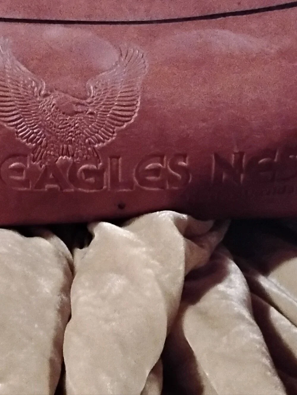 Harley-Davidson Brown Leather Messenger Bag with Embossed Eagle
